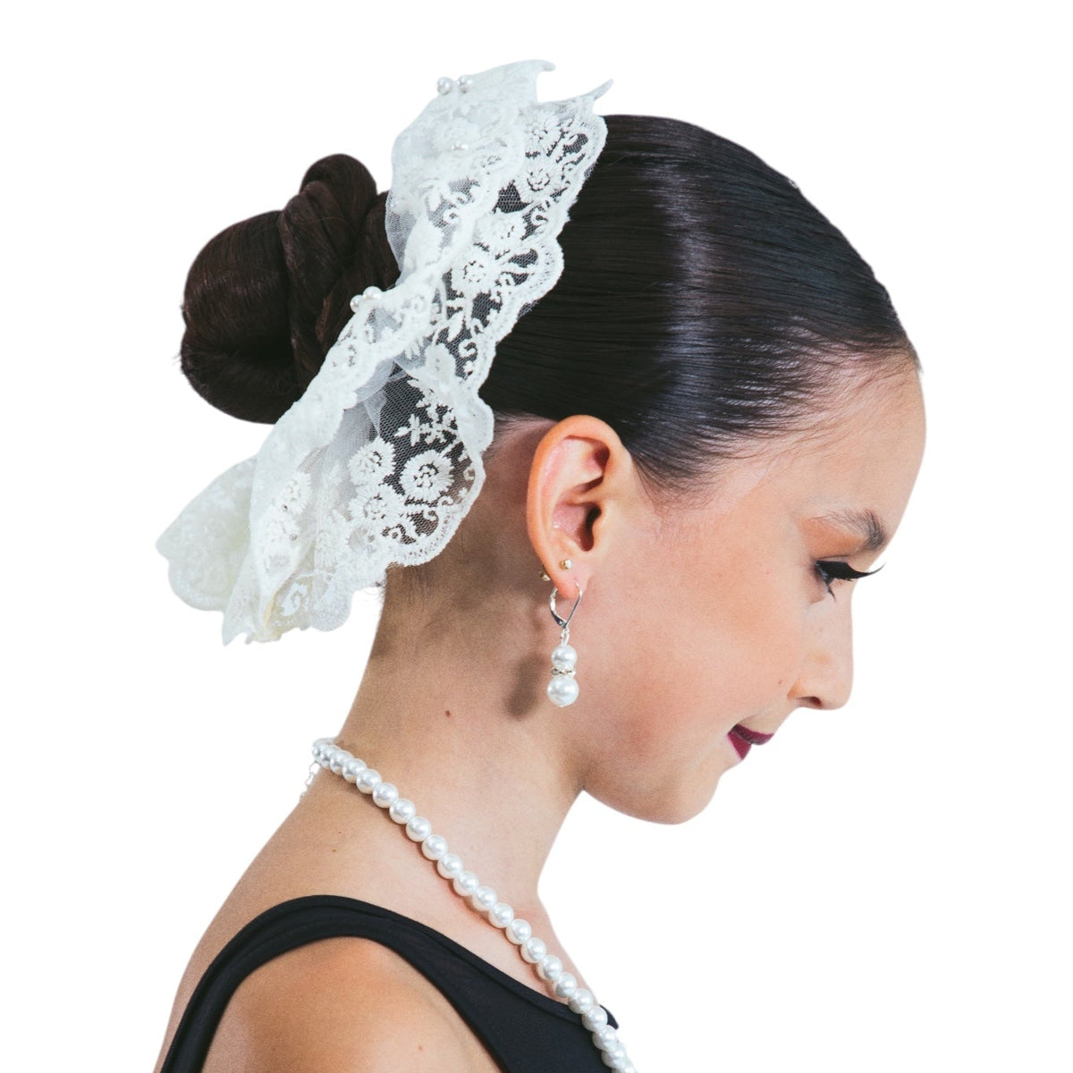 Pearl Chantilly Lace Scrunchie