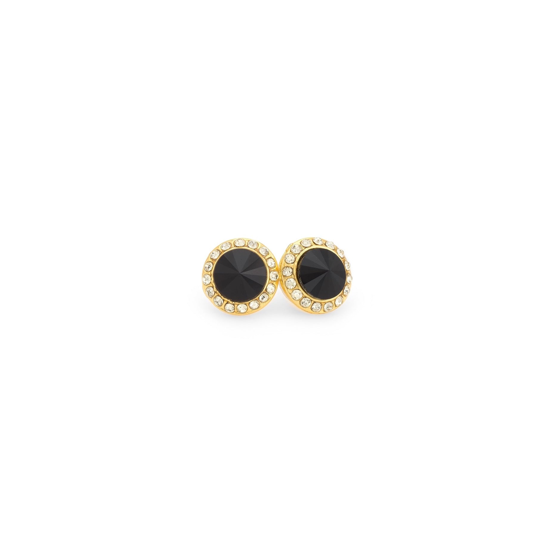 18mm Celestial Button Color Earrings - Gold Plate