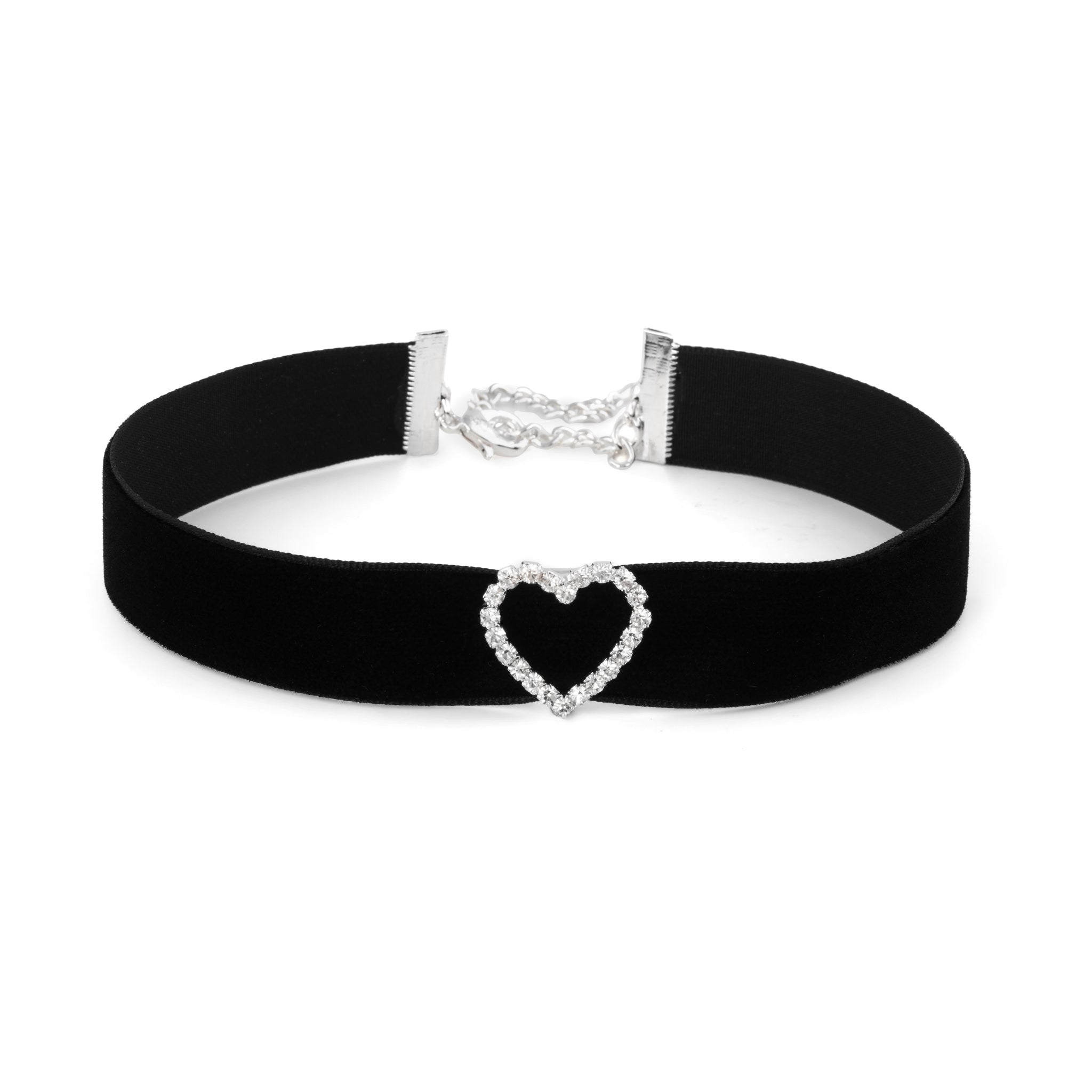 Handmade Ladies Black Velvet Choker Necklace With A Cute Black Heart Pendant
