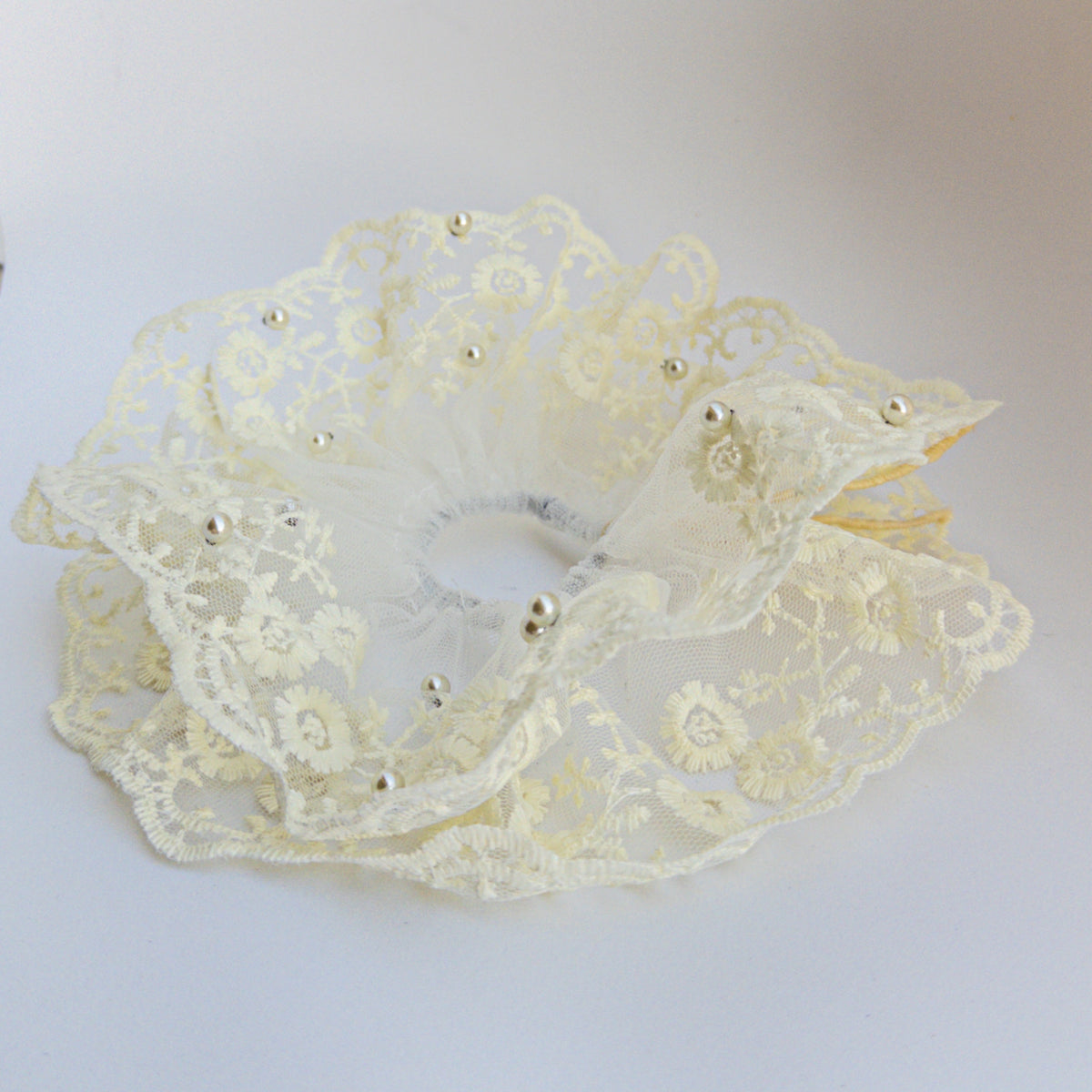 Pearl Chantilly Lace Scrunchie