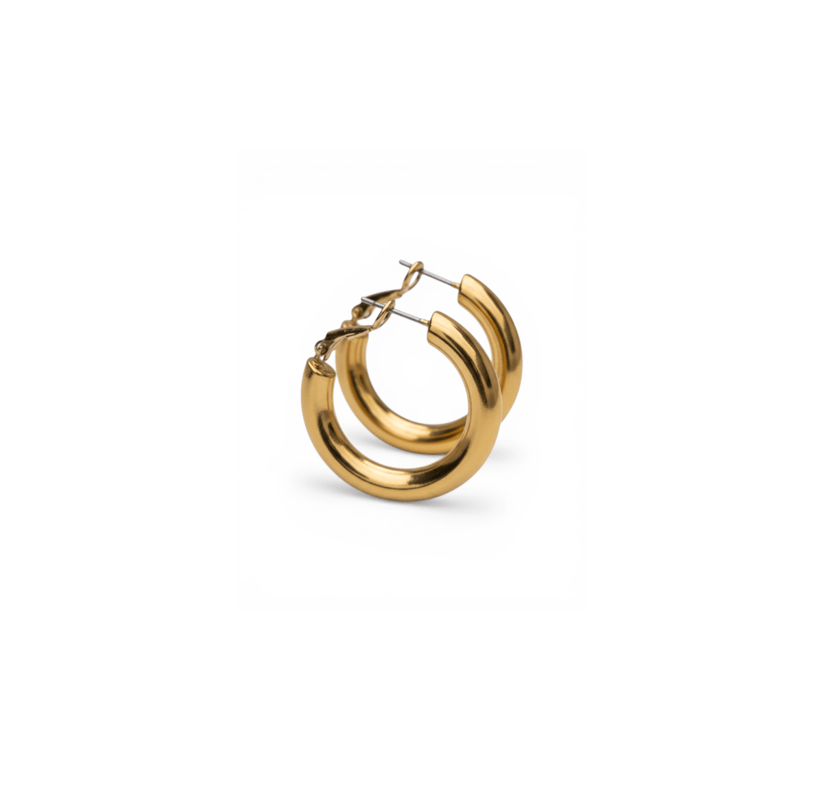 30mm Gold Plated Chunky Hoop Earrings