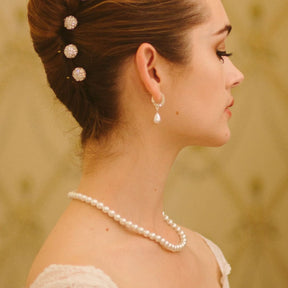 Huggie Hoop Pearl Earrings