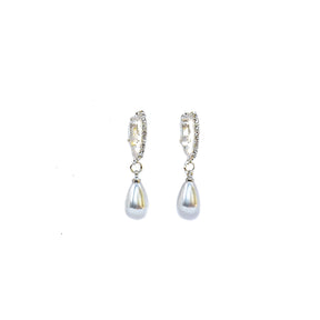 Huggie Hoop Pearl Earrings