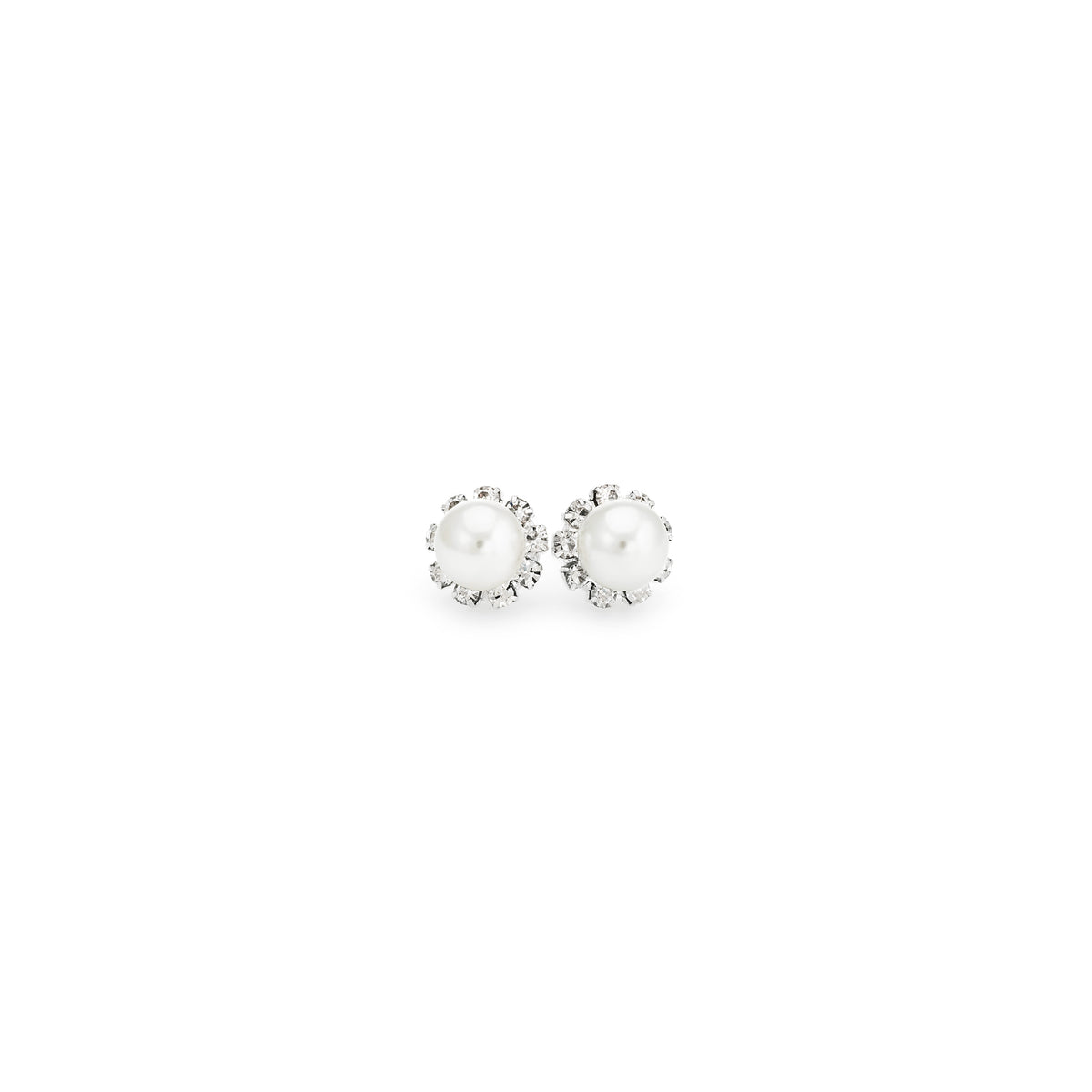 14mm Pearl Rosette Post Earrings