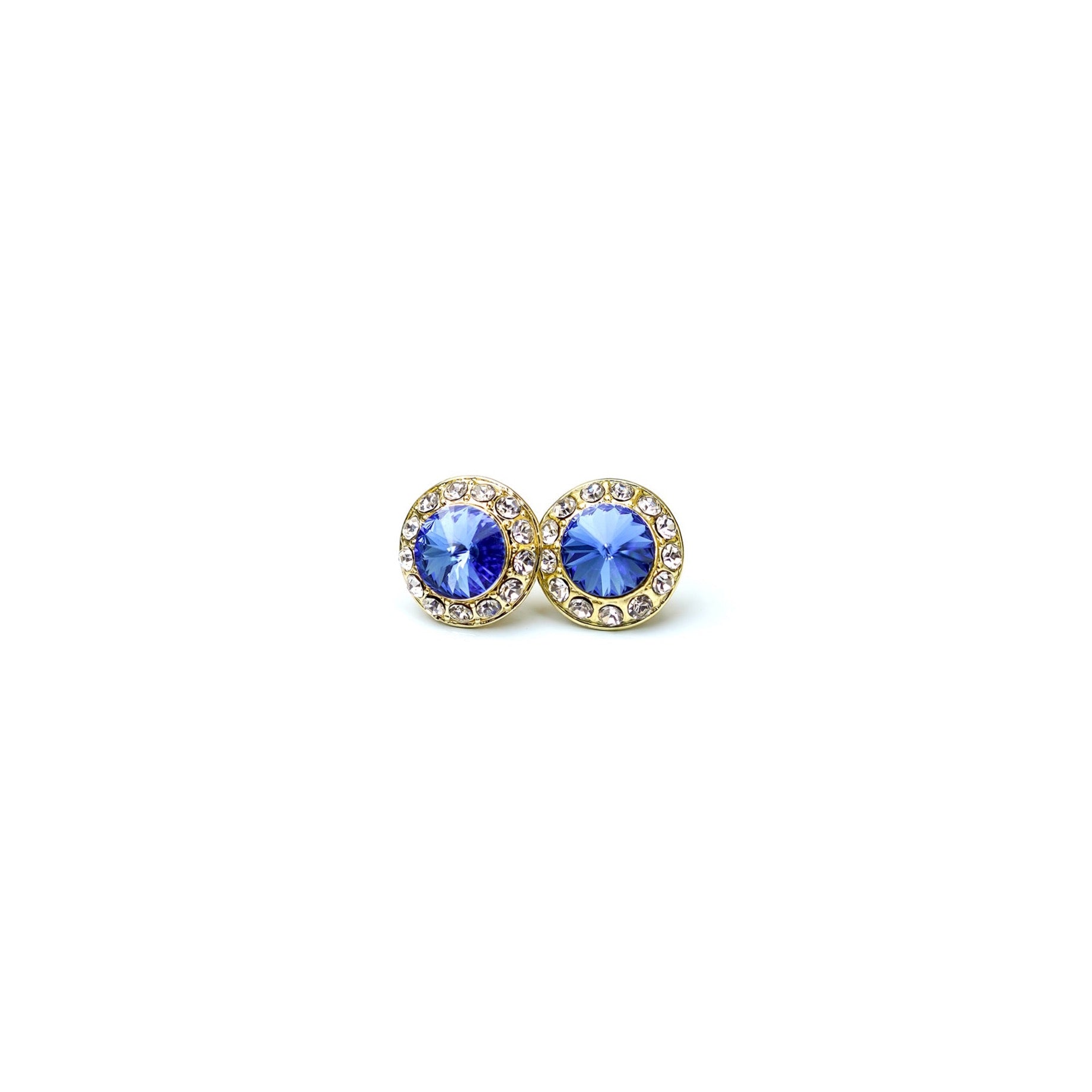 18mm Celestial Button Color Earrings - Gold Plate