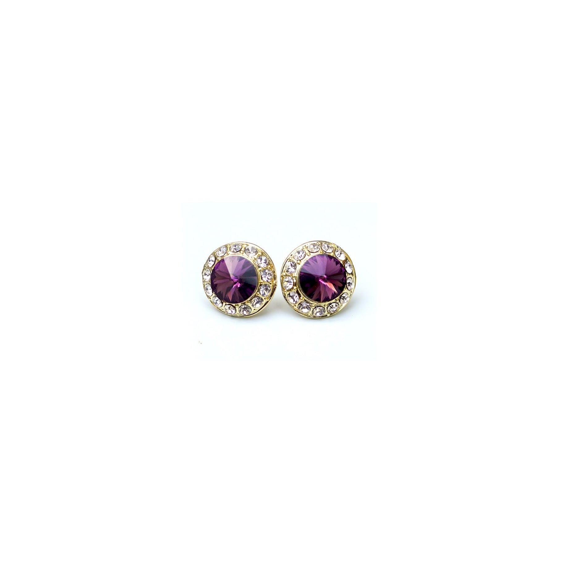 18mm Celestial Button Color Earrings - Gold Plate