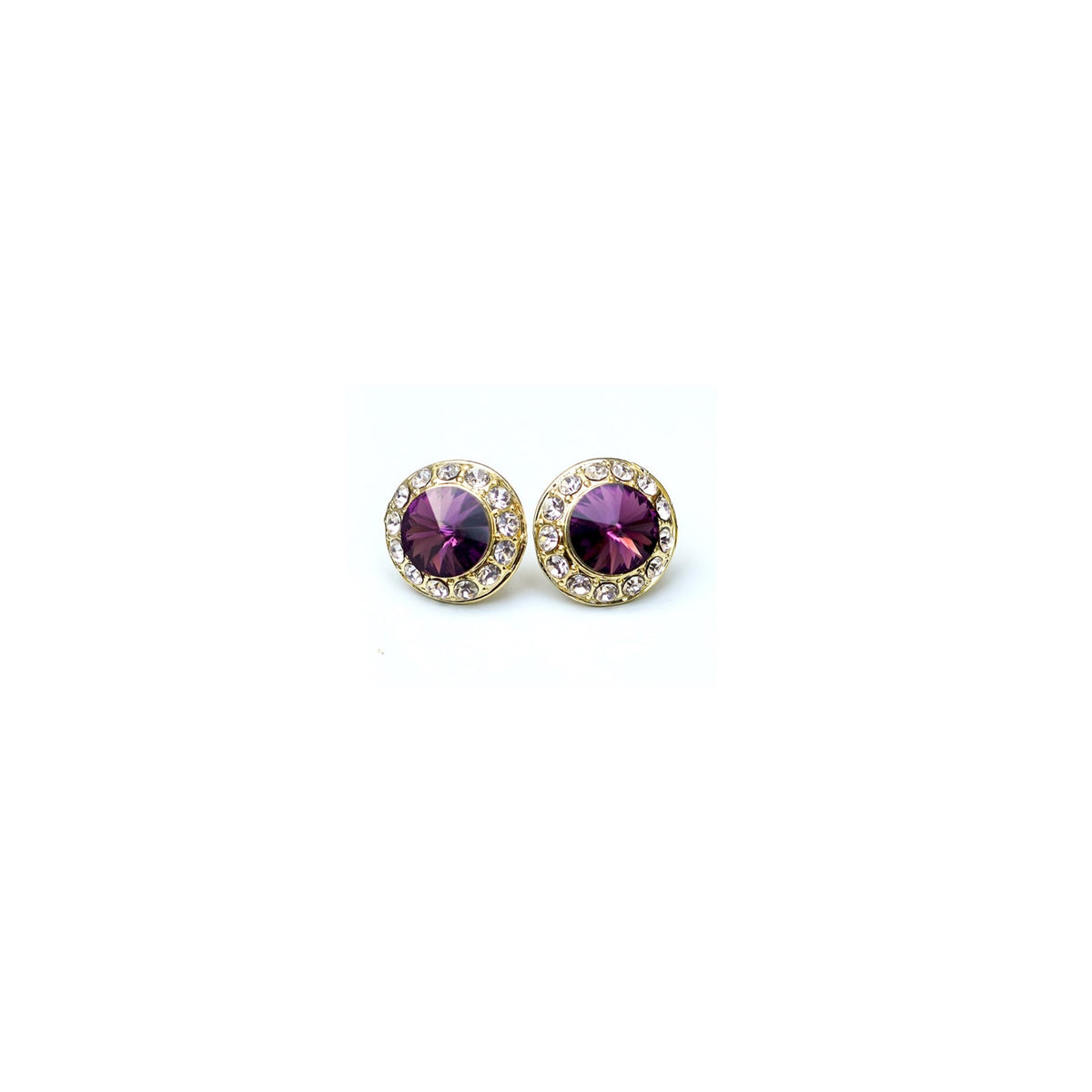 18mm Celestial Button Color Earrings - Gold Plate