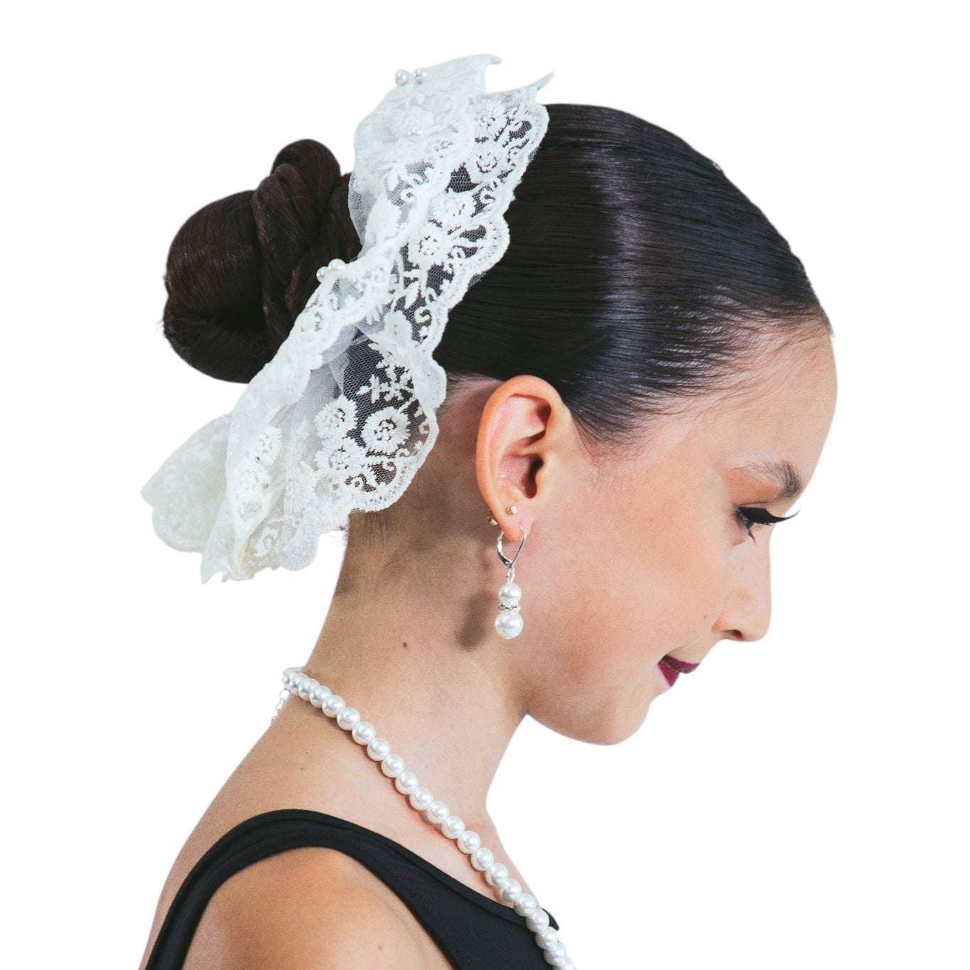 Pearl Chantilly Lace Scrunchie
