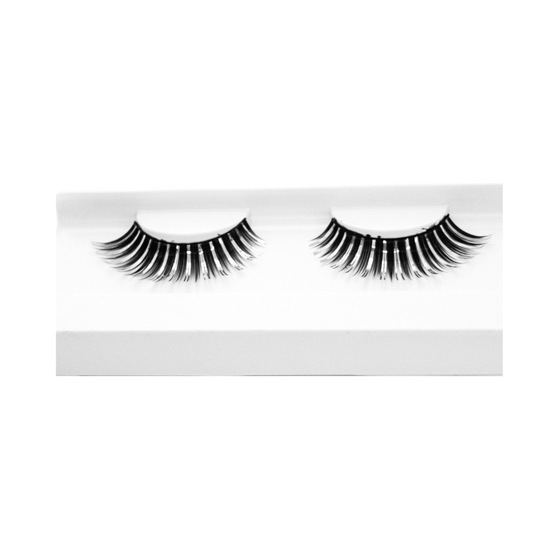 Fat Lashes - Black & Silver Metallic