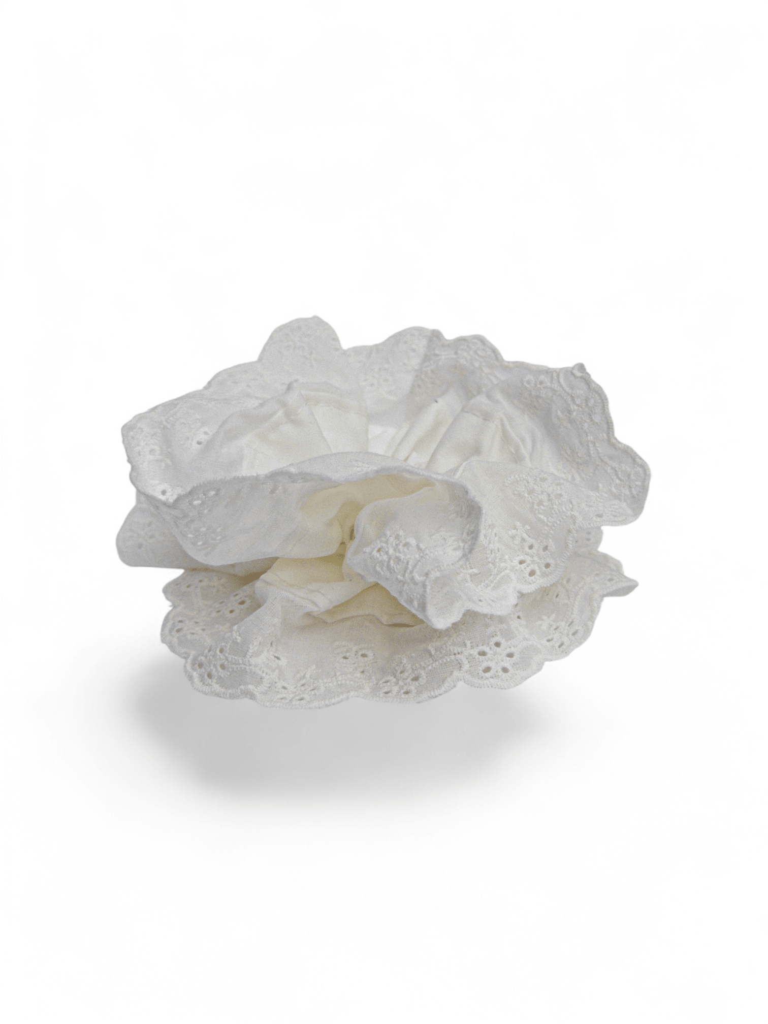 Double Ruffle Eyelet Lace Scrunchie