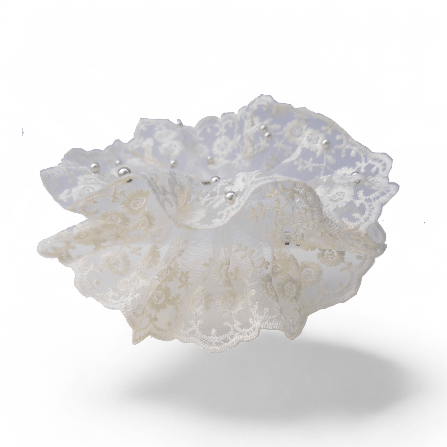 Pearl Chantilly Lace Scrunchie