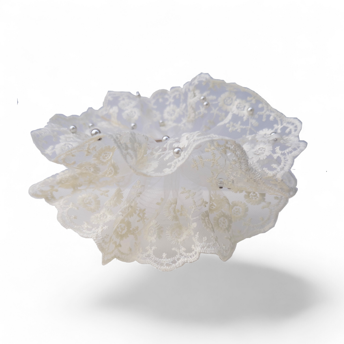 Pearl Chantilly Lace Scrunchie