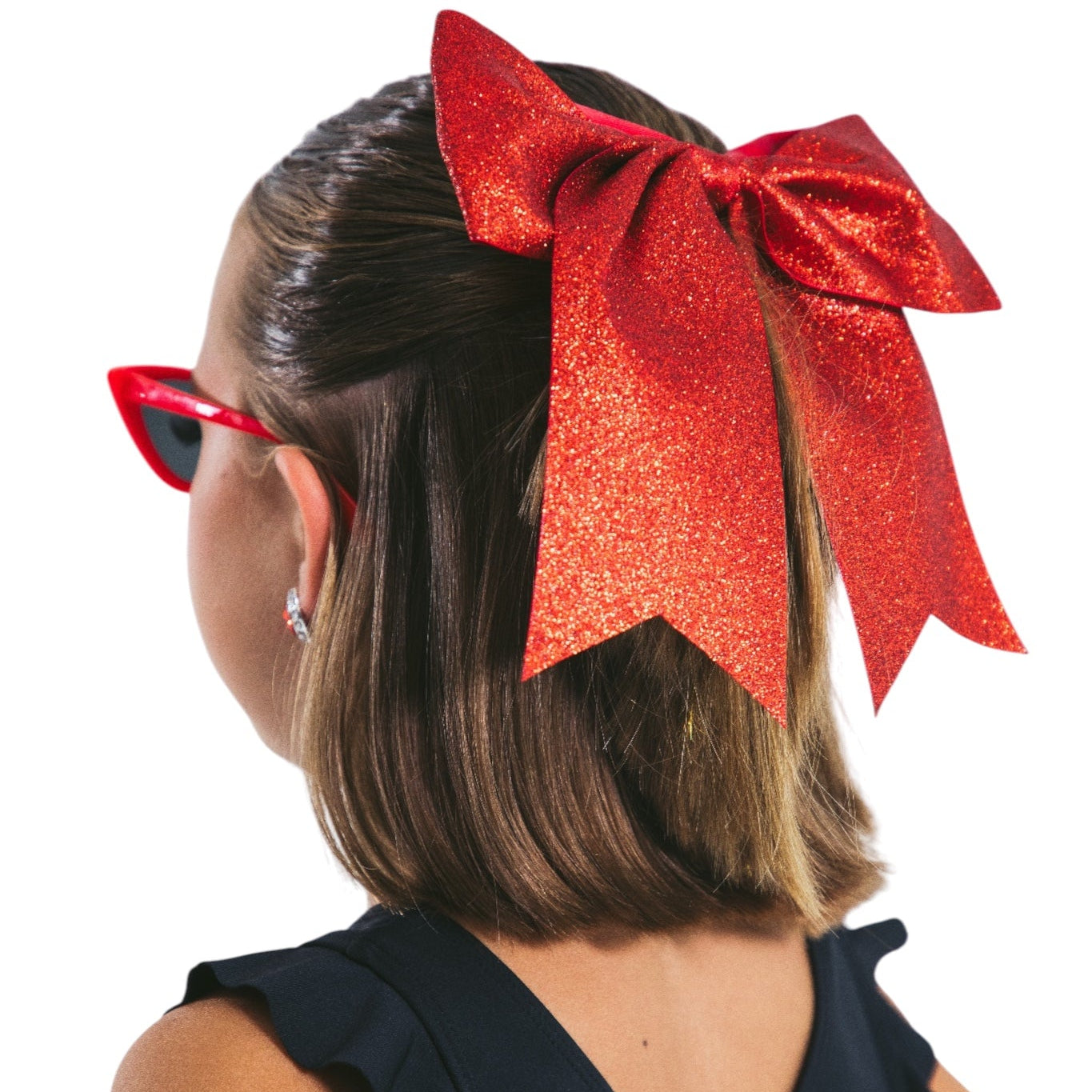Long Tail Satin Glitter 8" Hair Bows
