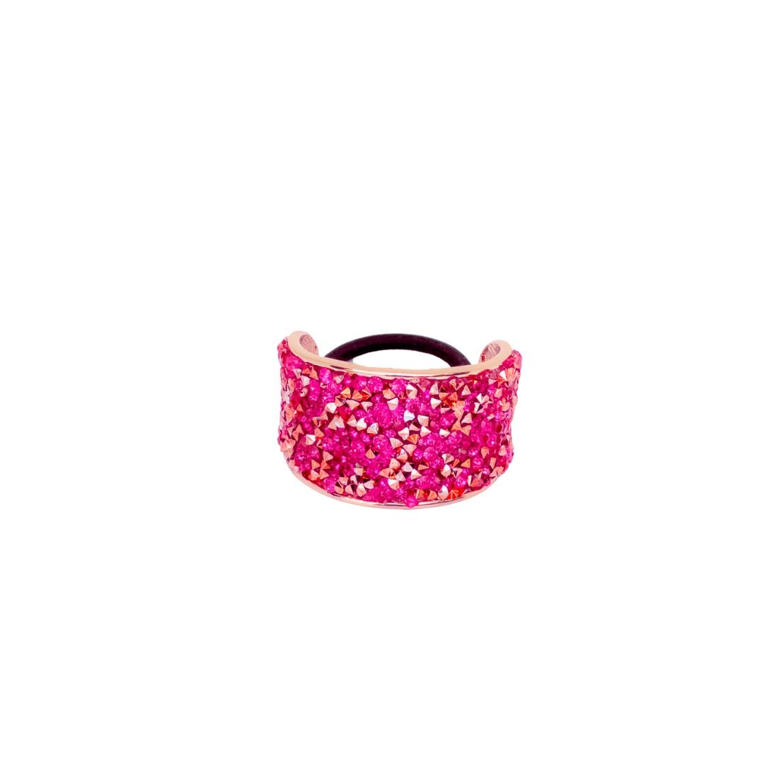 Rhinestone Encrusted Gold Metal Ponytail Cuff