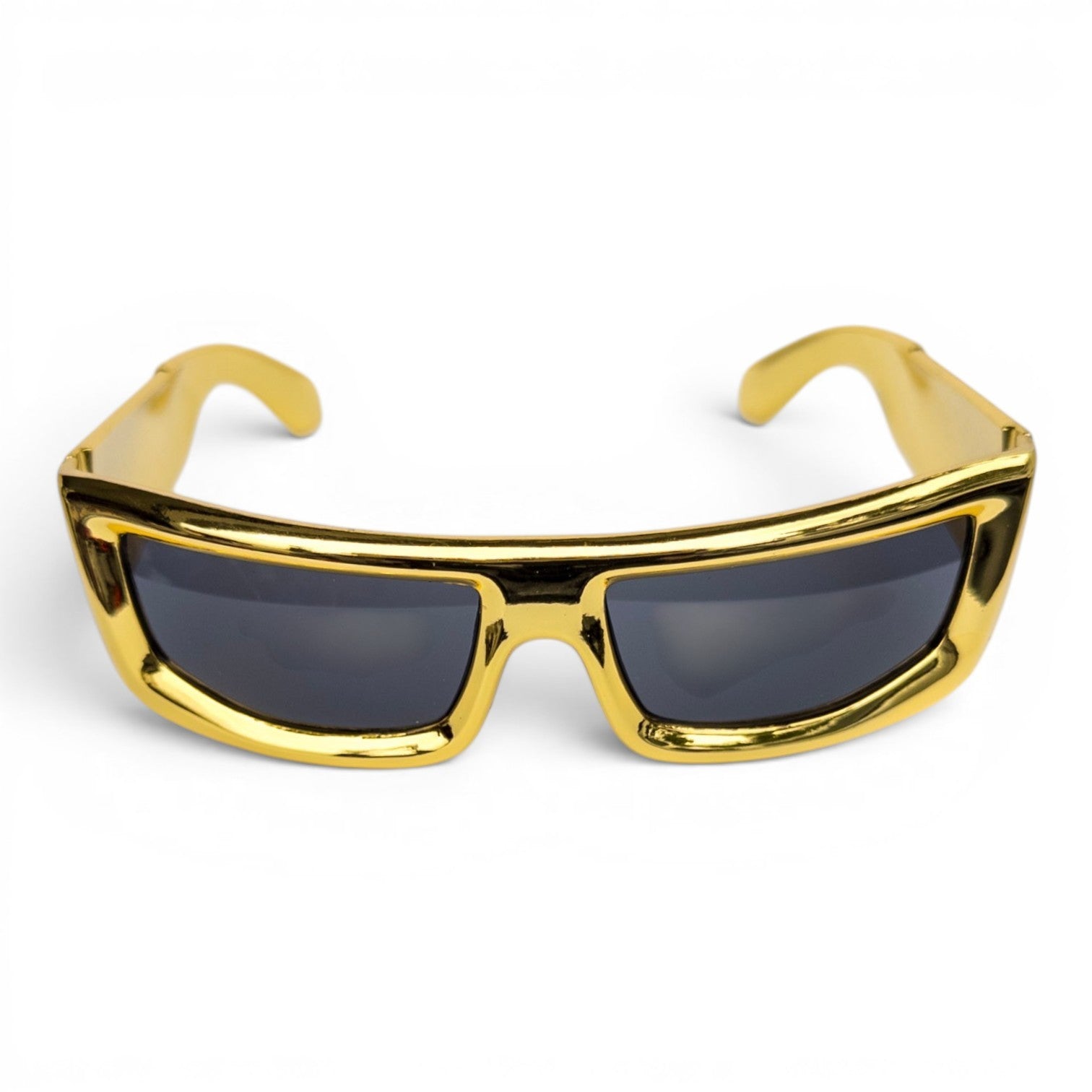 Go Girl USA Shop gold frame sunglasses with dark lenses and a rectangular shape.