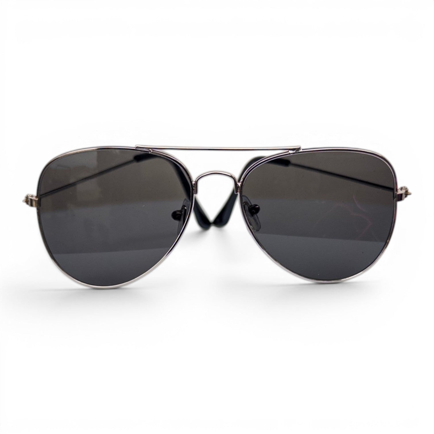 Go Girl USA Shop black metal aviator sunglasses with dark polarized lenses and teardrop shape.