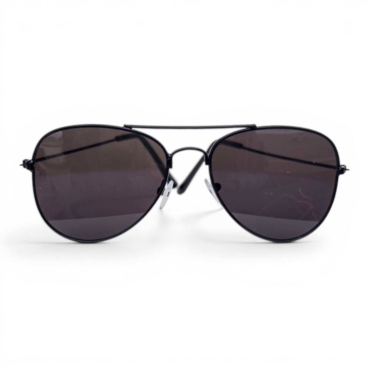 Go Girl USA Shop black metal aviator sunglasses with dark polarized lenses and teardrop shape.