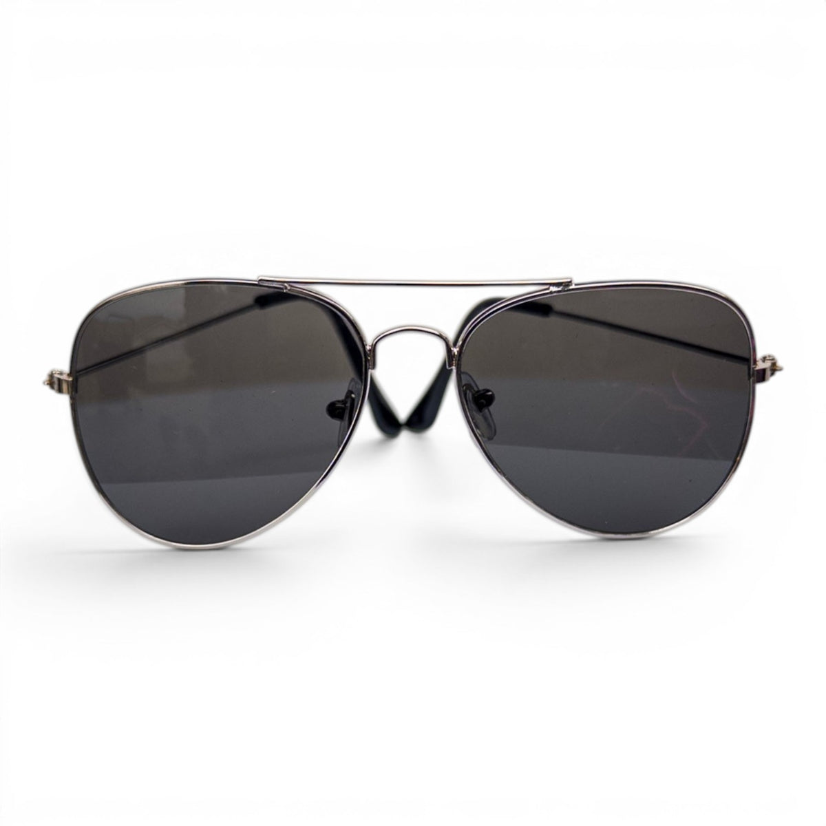 Go Girl USA Shop black metal aviator sunglasses with dark polarized lenses and teardrop shape.