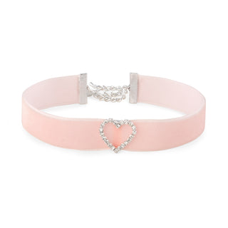 Velvet Choker - Outline Heart
