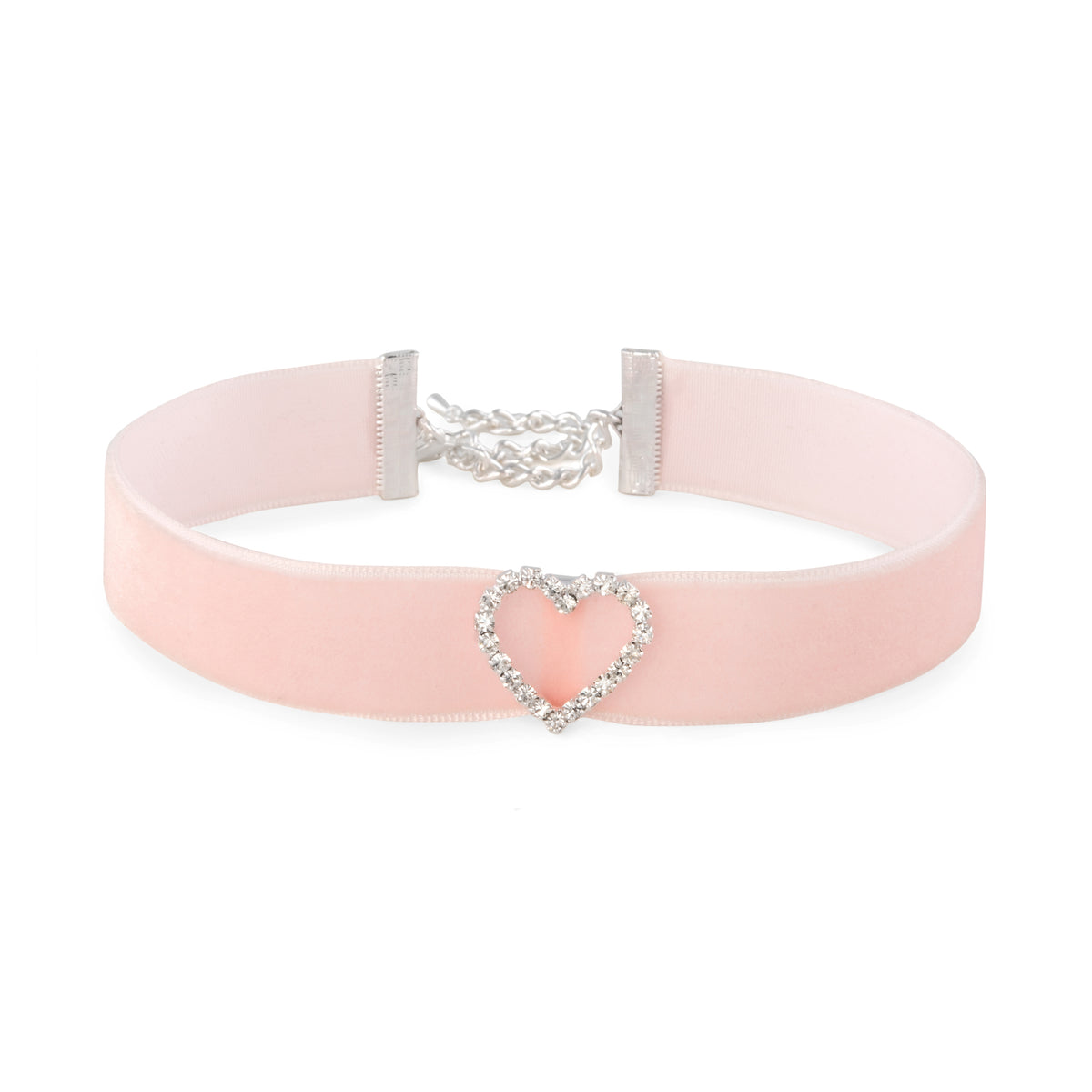 Velvet Choker - Outline Heart