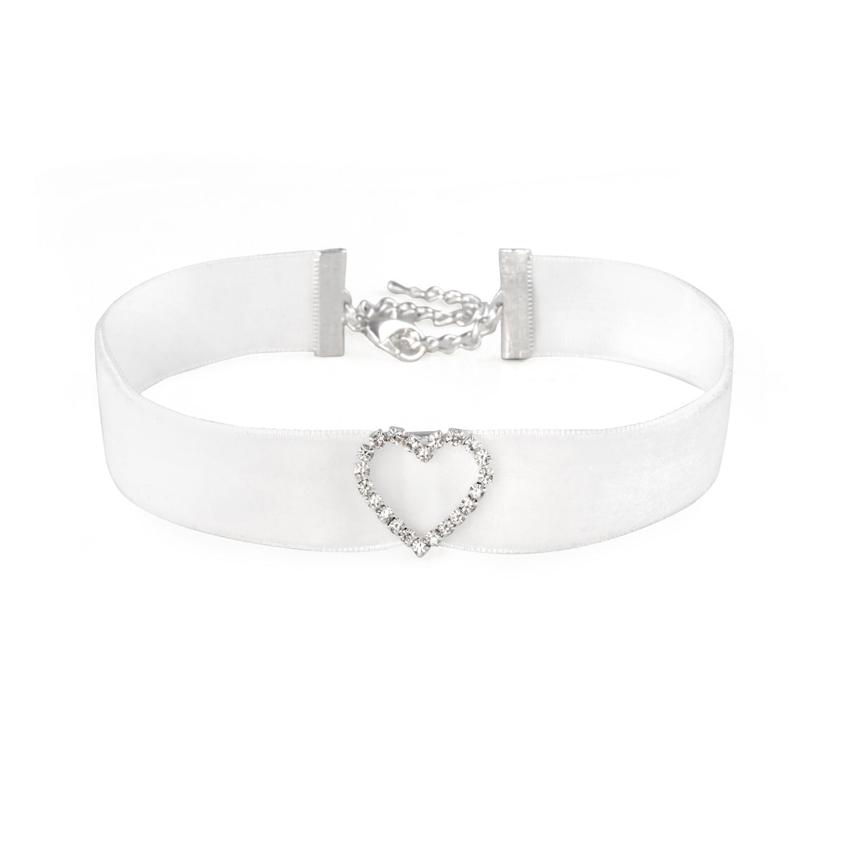 Velvet Choker - Outline Heart